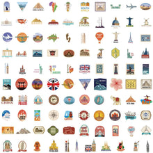 Load image into Gallery viewer, 10/30/50/100PCS World Famous Building Stickers Aesthetic Travel Landmark Decal Graffiti DIY Phone Suitcase Luggage Wall Sticker