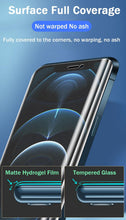 Load image into Gallery viewer, 3PCS Matte Film For iPhone 14 13 12 11 Pro Max Mini Frosted Screen Protectors For iPhone X XR XS Max 6S 7 8 Plus SE3/2 Full HD Curved Edge Liquid UV Tempered Glass Exclusive Solution for Ultrasonic Fingerprint