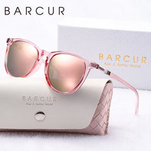 Load image into Gallery viewer, BARCUR Pink Fashion Round Sunglasses for Women – Polarized Comfortable UV400 Mirror Lense Lightweight PC Frame for Summer Travel Vacation & Holiday – Trendy Girls’ Gift Idea with Sweet Style