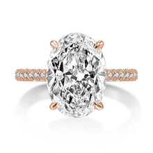 Load image into Gallery viewer, Anziw Rose Gold 5.0CT Wedding Ring 10x14mm Elliptical Big SONA Diamond Engagement Band Solid 925 Silver Luxury Women's Jewelry