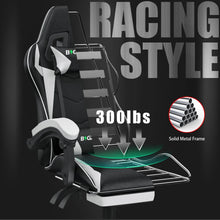 Load image into Gallery viewer, Gaming Chair with Footrest Gamer Chairs Ergonomic with Lumbar Cushion Headrest Gaming Chair Height Adjustable Computer Chair