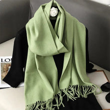 Load image into Gallery viewer, 62-Color Winter Cashmere Scarf – Warm Tassel Pashmina Wrap for Women