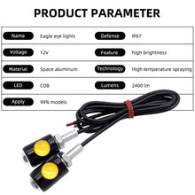 Load image into Gallery viewer, Universal Motorcycle LED Eagle Eye Shape Mini License Plate Light Turn Signal Turn Indicator Tail Rear Light Brake Fog Lamp Bulb