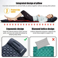 Load image into Gallery viewer, Ultralight Camping Inflatable Mattress with Built-In Pump & Pillow