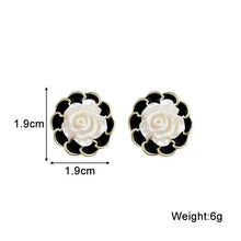 Load image into Gallery viewer, White Flower & Butterfly Dangle Earrings β Acrylic Pearl Heart Jewelry