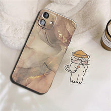 Load image into Gallery viewer, Luxury Marble Texture Phone Case For iPhone X XR XS 7 8 6S 6 5 Plus Silicone Anti Fall Back Cover Ultra Thin Soft Silicone Protective Shockproof and Scratch Resistant with Cute Design Pattern Case