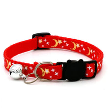 Load image into Gallery viewer, Cat Collar with Bell – Adjustable Star & Moon Pet Necklace