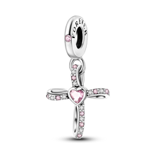 Load image into Gallery viewer, 925 Sterling Silver Pink Butterfly & Luminous Firefly Charm – Dangle Bead for Bracelet or Necklace | Elegant DIY Jewelry Gift for Women