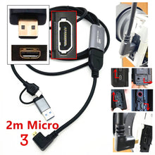Load image into Gallery viewer, 2in1 USB & Type-C to Micro / Mini HDMI-compatible Video Capture Card Live Streaming Cable for Sony Canon Nikon Fuji Camera PC 4K