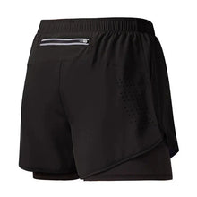 Load image into Gallery viewer, Men’s 2-in-1 Running Shorts – Quick-Dry Double Layer Gym Shorts for Training, Workout & Bodybuilding (Black)