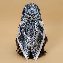 Load image into Gallery viewer, Satin Square Scarf – Elegant 2025 Print Hijab, Shawl & Hair Wrap