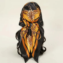 Load image into Gallery viewer, Satin Square Scarf – Elegant 2025 Print Hijab, Shawl & Hair Wrap