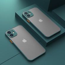 Load image into Gallery viewer, Luxury Shockproof Armor Case For iPhone 11 12 13 14 Pro Max Mini X XR XS Soft Silicone Bumper Clear Hard Cover Shockproof Soft Flat Side Bumper Translucent Hard Back Slim Phone Case