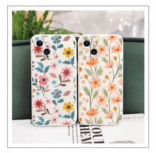 Load image into Gallery viewer, Brilliant Flowers Phone Case For iPhone 14 13 Pro Max Mini Cute Multicolored Flowers Pattern Cover Slim Silicone Shockproof Bumper Back Cover
