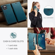 Load image into Gallery viewer, Vintage Wallet Case Card Holder Kickstand Built-in Magnetic Flip Leather Case for iPhone Leather Cases for iPhone 14 13 12 11 Pro Max Mini XR XS Max 8 7 6s Plus Wallet Flip Cover