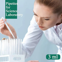 Load image into Gallery viewer, 20 Pieces of Scientific Laboratory Transfer Pipette 3ML Plastic Transparent Disposable Safety Dropper Graduation Supplies