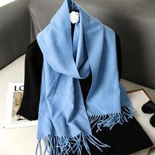 Load image into Gallery viewer, 62-Color Winter Cashmere Scarf – Warm Tassel Pashmina Wrap for Women