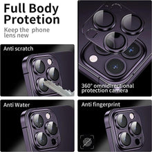 Load image into Gallery viewer, Camera Lens Metal Protector Glass For iPhone 14 Pro 13Pro 13 12 Pro Max Plus Full Cover Lens Protective Cap For iPhone 13 14Pro Tempered Glass Lens Film Metal Camera Screen Protection HD Clear Lens Protector