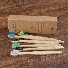 Load image into Gallery viewer, 10Pcs Colorful Toothbrush Natural Bamboo Tooth Brush Sets Soft Bristle Charcoal Teeth Eco Bamboo Toothbrushes Dental Oral Care