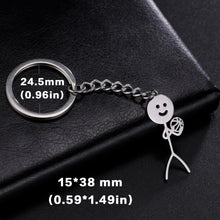 Load image into Gallery viewer, Teamer Funny Middle Finger Stickman Keychain 2025 Cute Trend School Bag Car Key Pendant Couple New Trinket Gift Keyring
