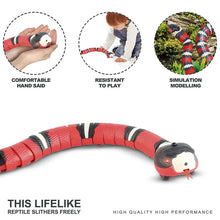 Load image into Gallery viewer, Automatic Smart Sensing Snake Cat Toy – Interactive USB Rechargeable Moving Pet Toy with Lights & Motion Detection for Cats