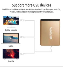 Load image into Gallery viewer, High Speed Portable SSD External Hard Drive 4TB USB3.1 Interface Hard Disk Solid State Drive Mass Storage Device for Laptop/PC