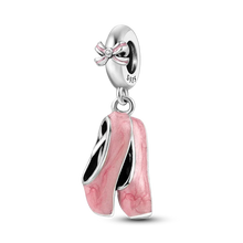 Load image into Gallery viewer, 925 Sterling Silver Pink Butterfly & Luminous Firefly Charm – Dangle Bead for Bracelet or Necklace | Elegant DIY Jewelry Gift for Women