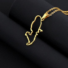 Load image into Gallery viewer, Gold Silver Color Martinique Flag Map of France Pendant Necklace Women's Stainless Steel Choker Necklaces Luxury Jewelry X111