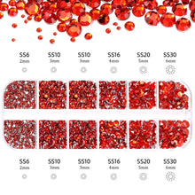 Load image into Gallery viewer, 2400+ Shiny Clear Crystal Nail Rhinestones - Mixed Sizes & Shapes Flatback Gems