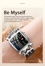 将图片加载到图库查看器,LED Watch Men Fashion Creative Crab Type Electronic Watch Luminous Binary Gift Business Style Cool Waterproof Multi Function