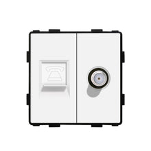 Load image into Gallery viewer, Bingoelec DIY EU Standard Socket Button Switch USB TV Telephone Satellite With Crystal Glass Frame Panel White Home Improvement