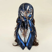 Load image into Gallery viewer, Satin Square Scarf – Elegant 2025 Print Hijab, Shawl & Hair Wrap