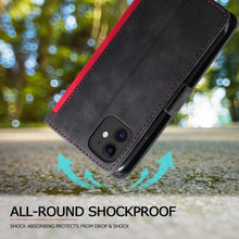 将图片加载到图库查看器,Luxury Magnetic Leather Flip Case For iPhone 14 13 12 Mini 11 Pro SE Card Holder Wallet Stand Cover Leather Wallet Flip Case Cover With Card And Cash Slot 360 Full Body Protection
