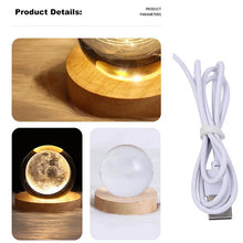 Load image into Gallery viewer, Kids LED Crystal Ball Lamp – 3D Moon & Galaxy Table Decor Toy