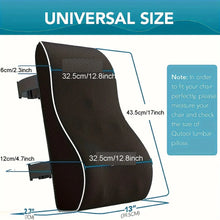 将图片加载到图库查看器,Ergonomic Memory Foam Lumbar Support Cushion – Back Pillow for Office Chair, Car, and Home Use