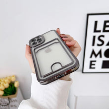 Load image into Gallery viewer, Luxury Square Phone Case For iPhone 13 11 14 12 Pro Max Mini XS XR 6s 7 8 Plus SE Cover Soft Silicone Wallet Card Holder Clear Card Slot Case Slim Fit Protective Soft Wallet Case