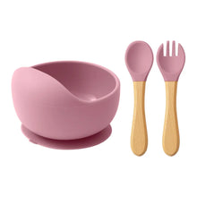 将图片加载到图库查看器,Mamaplan 3PCS Baby Silicone Feeding Set Suction Bowl Spoon Fork