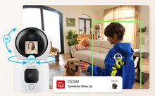Load image into Gallery viewer, ZOSI 360° Smart Home Security Camera PTZ Auto Tracking Baby Monitor AI Panoramic HD Night Vision Indoor WiFi Surveillance Camera