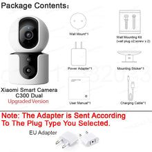 将图片加载到图库查看器,XIAOMI Smart Camera C300 Dual Camera Version,360° 3MP WiFi 6,Home Security Baby Monitor,Pet Camera,Chinese Version With Adapter