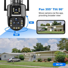 Load image into Gallery viewer, 8K16MP WiFi IP Camera 20X Zoom PTZ Outdoor Wireless Security Camera Four Lens CCTV Cam 4K Video Surveillance Cameras Smart Home