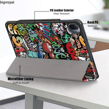 将图片加载到图库查看器,Redmi pad 2022 10.6 For Tablet Xiaomi Pad 5 Case Kids Folding Smart Cover Leather Protective Cover Mi Pad 5 Pro Case Stand Function Leather Case Cover Printed High Quality Leather Protective Cover