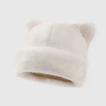 将图片加载到图库查看器,Leopard print plush teddy bear hat for women, sweet and cute, thick and warm, retro and versatile, hooded beanie.