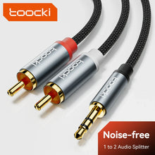 将图片加载到图库查看器,Toocki Jack 3.5 to 2 RCA Aux Cable 3.5mm Jack to 2RCA Male Splitter Audio Wire for TV PC Amplifier Home Theater DVD Speaker Cord