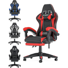 Load image into Gallery viewer, Gaming Chair with Footrest Gamer Chairs Ergonomic with Lumbar Cushion Headrest Gaming Chair Height Adjustable Computer Chair