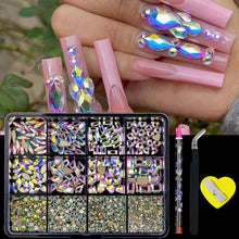 Load image into Gallery viewer, 12 Grid Diamond Jewelry Set for Nail Art - Luxe Rhinestone Decorations
