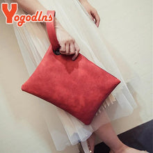 将图片加载到图库查看器,Yogodlns Fashion solid women's clutch bag leather women envelope bag clutch evening bag female Clutches Handbag free shipping