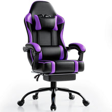 Load image into Gallery viewer, Gaming Chair with Footrest, PU Leather Video Game Chairs for Adults, Reclining Gamer Chair Office Desk Chair