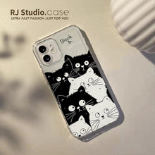 Load image into Gallery viewer, Cute Cat Transparent Phone Case For Iphone 11 12 13 Pro Max Case X Xs Max Xr Phone Case 7plus 8plus Case Cute Clear Protective Phone Cases