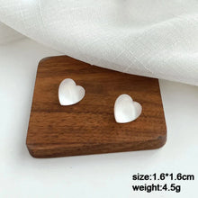 Load image into Gallery viewer, White Flower & Butterfly Dangle Earrings β Acrylic Pearl Heart Jewelry