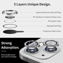 Load image into Gallery viewer, 3/1Pcs Luxury Camera Lens Protector For iPhone13 12 11 Pro Max Camera Protective For iPhone 12 13 Mini Back Lens Glass Camera Cover Circle Tempered Glass Protector